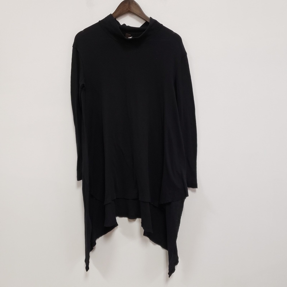 We‎ The Free Mock Womens Oversized Asymmetric Thermal Top Size M Black Witchy
